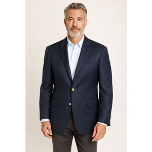 Brooks Brothers Blue Madison Loro Piana Blazer Sports Jacket Coat Mens Size 41R